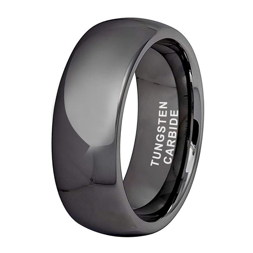 TUTISS 6mm 8mm Gunmetal Tungsten Rings for Men Women Engagement Wedding Bands Domed Polished Shiny/Brushed Finish Comfort Fit