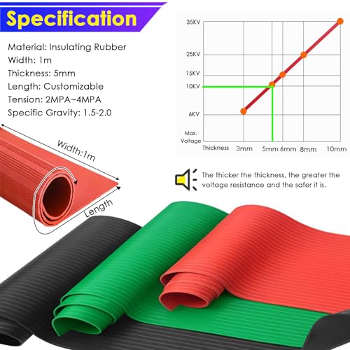 Tapis isolant en caoutchouc pour sol d'atelier et poste haute tension - 4