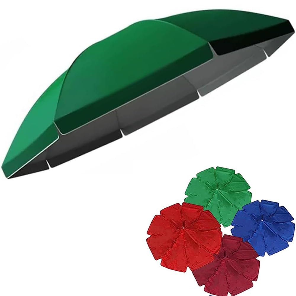 Zapasowy pokrowiec na parasol tarasowy, okrągły, 180 cm, pasuje do 8 żeber, zielony baldachim do ogrodu, na balkon i taras, wodoodporny, odporny na promieniowanie UV