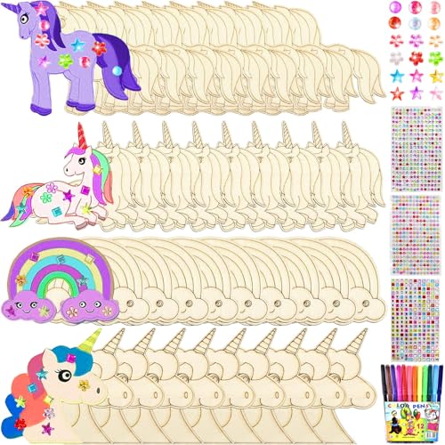 Manualidades de Unicornio de Madera para Niños, 40 Piezas 3D Puzzle de Unicornio...
