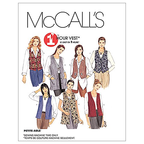McCall's 1 Hour Vest Pattern 2260 Misses Unlined Vests in Two Lengths Size XL 20-22