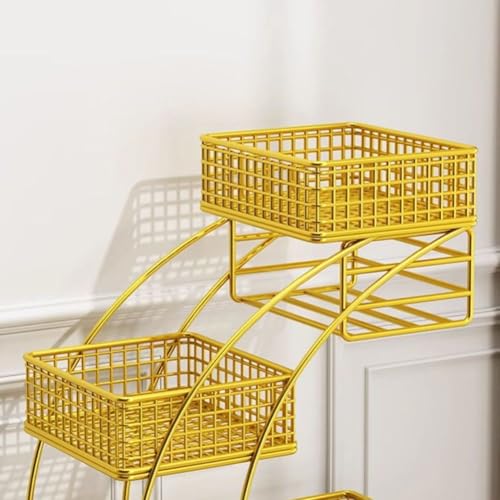 Soporte para cesta de frutas de hierro con tres niveles de diseño robusto 5