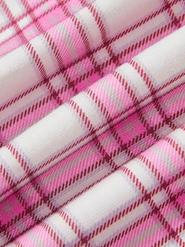 Image of WDIRARA Women's 3 Pack Plaid Letter Graphic Pajama Shorts Lounge Shorts | Elastic Waist ,Comfortable,Home Living,Sleepwear