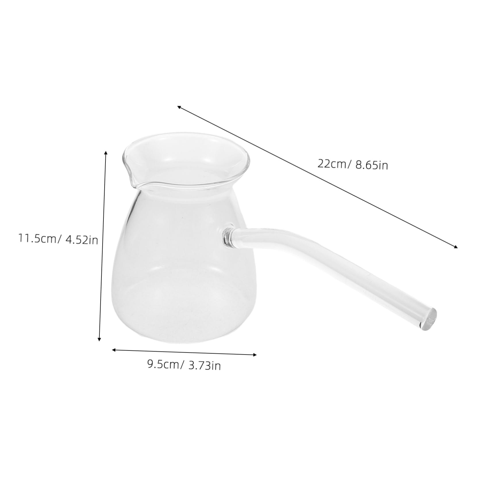 Cabilock 2pcs Thickened Glass Turkish Coffee Pot Simmer Pot for Milk Warming Stovetop Safe Kettle for Home and Office Use Elegant Borosilicate Glass Design