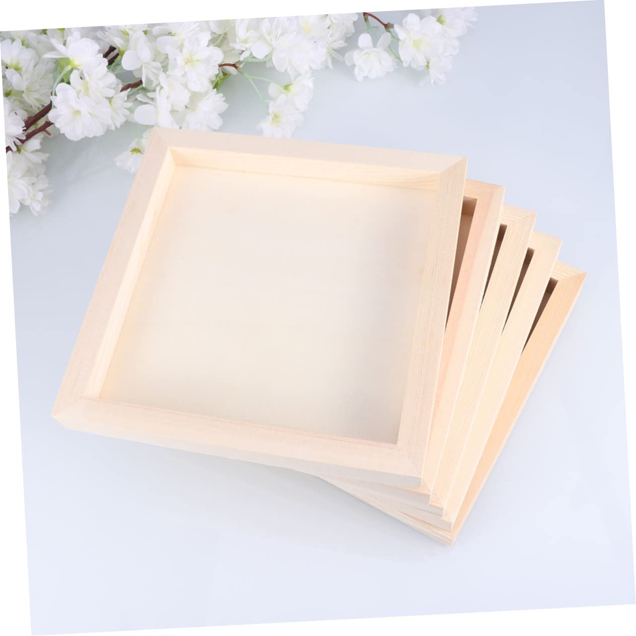 Abaodam Marco de Arcilla DIY de Madera, 5 Piezas, Beige para Niños