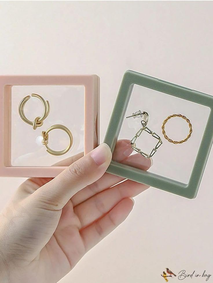 Image of Floating Display Frame, Coin Display Case, Dustproof PE Film Transparent Jewelry Storage Box for Ring Necklace Bracelet, Floating Display Case for Coin, Jewelry(Small 10 pc, Multi Color)