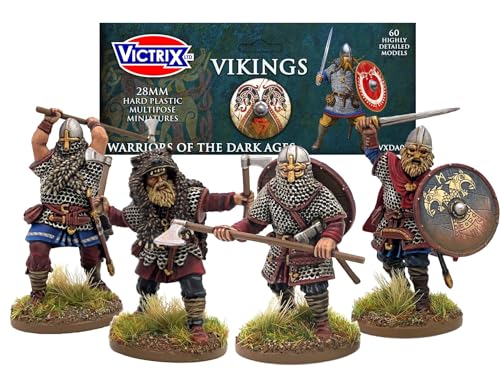 Set de 60 Figuras Vikingas de Plástico 28mm Victrix miniatura 1