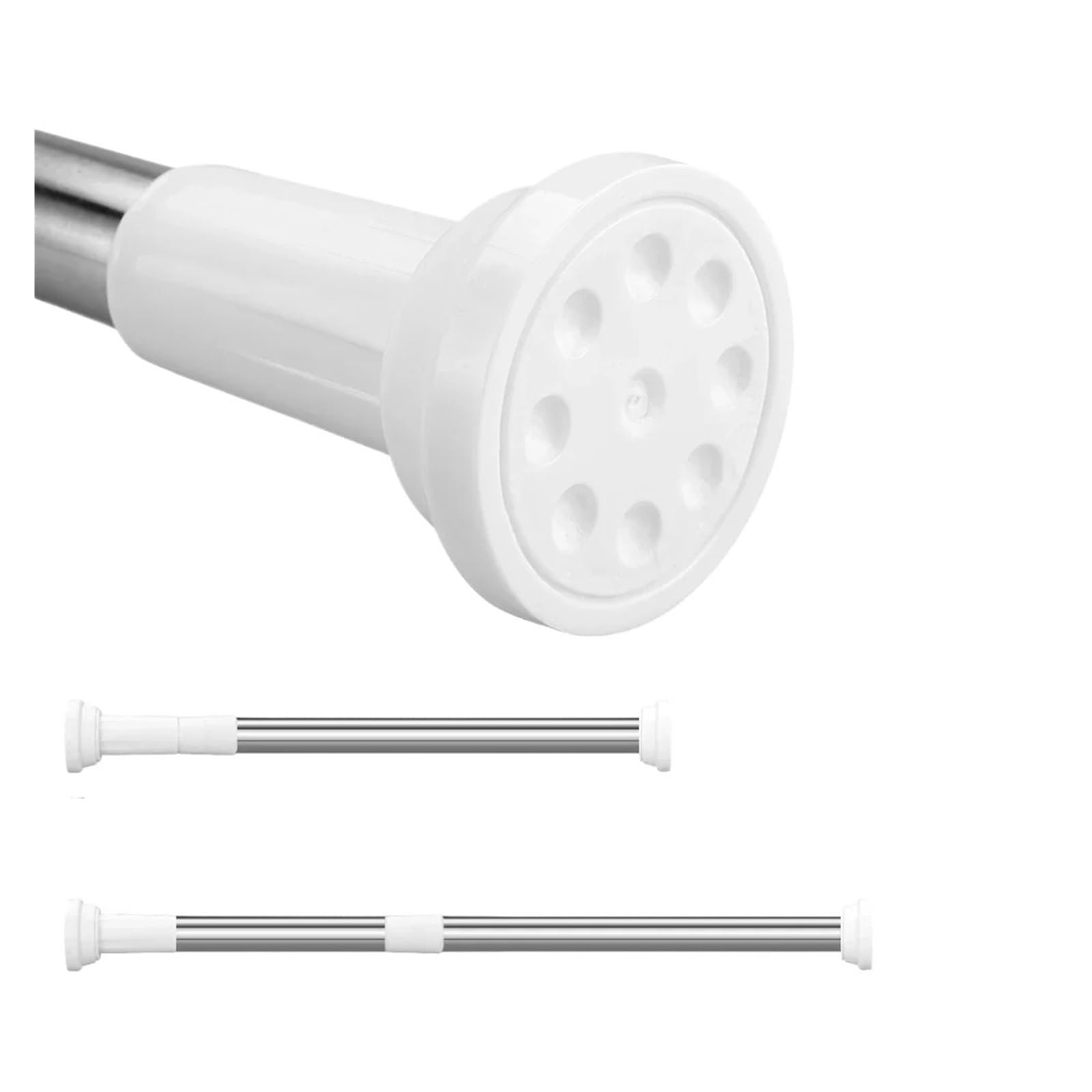 50-260CM Adjustable Curtain Rod No Drilling Telescopic Shower Pole for Balcony Bathroom Wardrobe(MULTI)