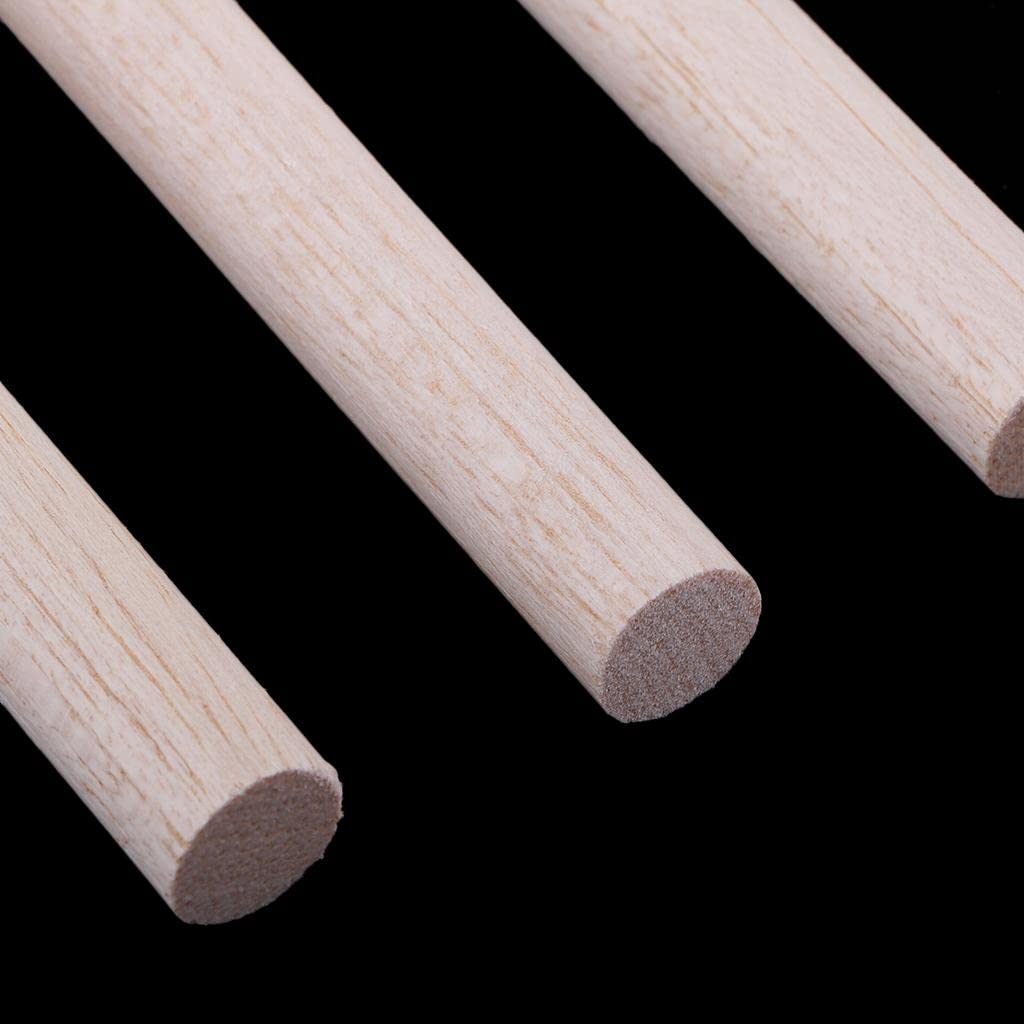 1 Bastoncino Balsa Legno Modellismo Tondo Levigato Artigianato Fai Da Te Versatile Unfinished Material Adatto per Modellismo Lavori di, 5pcs 130mm