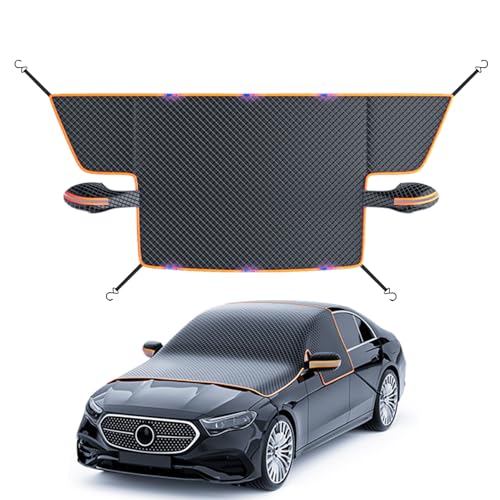 Cubierta de parabrisas para nieve, resistente a todo clima, tela Oxford impermeable, protección solar para coche, cubierta protectora para parabrisas de invierno, para SUV, camiones, camionetas