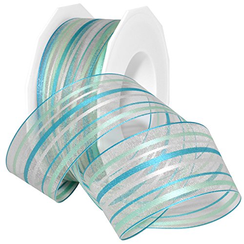 Ruban turquoise Present Malediven en polyester pour loisirs creatifs - 2