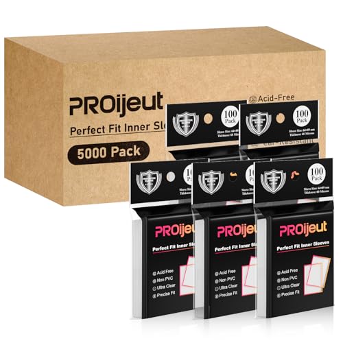 Image of 5000 Pack Card Sleeves Clear, Perfect Fit Inner Sleeves Ideal for Double-sleeving, Trading Card Sleeve Compatible with MTG, PKM, TCG and Gaming Cards (60 Microns)