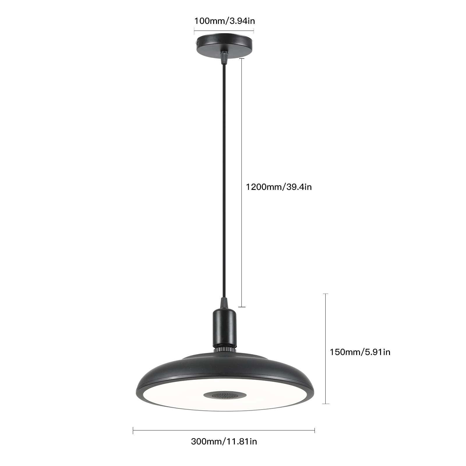 Lampa wisząca LED 28 cm na wyspę kuchenną, oświetlenie wewnętrzne i zewnętrzne, czarny wodoodporny żyrandol ze zmianą koloru do kuchni, baru, jadalni, sypialni, salonu