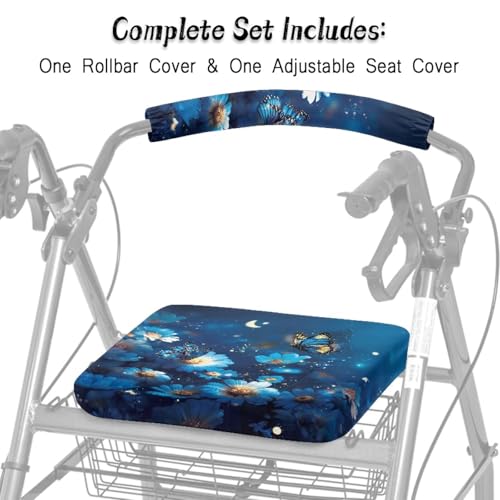 Image of Moon Butterfly Walkers Seat Covers Soft Adjustable Accessories for Rollator Walker Universal Walkers Seat Covers for Men