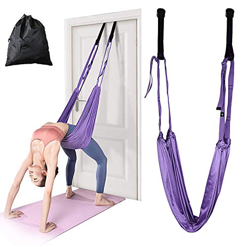 Kimdaro Waist Back Leg Stretch Strap/Yoga Fitness Band, Leg Stretching Assist Trainer, Yoga Stretcher, Back Bend Split Inversion Strap For Fitness, Dance, Ballet, Gymnastics (Purple) #TOP7