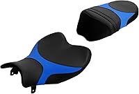 Vista 11 de TCT-MOTORPARTS Asiento delantero del conductor y del pasajero trasero para Suzuki GSXR1000 2009-2016 (negro y azul #1)