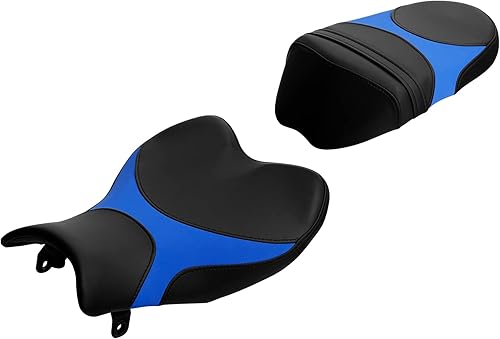 Miniatura 11 de TCT-MOTORPARTS Asiento delantero del conductor y del pasajero trasero para Suzuki GSXR1000 2009-2016 (negro y azul #1)