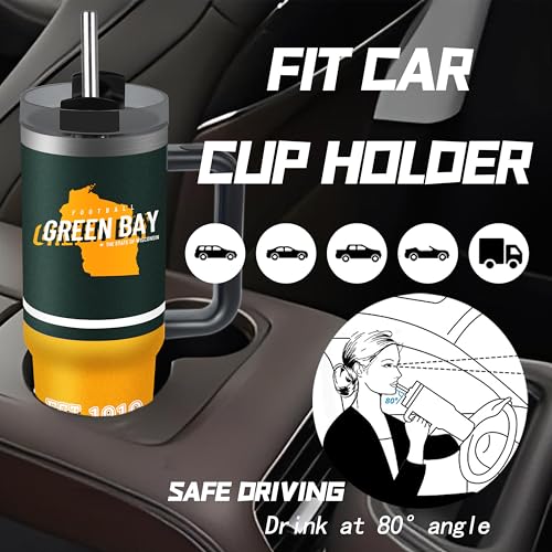 Image of Tumbler 30oz Straight Skinny Portable Handle Car Cups With Anti slip Sleeve Straw Dust Cover, Sports Travel, Stainless Steel Insulated Gifts for Men Women Fans