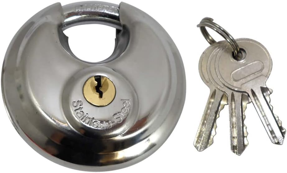 SAFEGUARD Heavy-Duty Gate Padlock | 3" (7.6 cm) Long-Shank | Superior Chrome Plating & Hardened Steel Shackle | Comes with 3 Keys | Ideal for Robust Gate Security & Securing Valuables