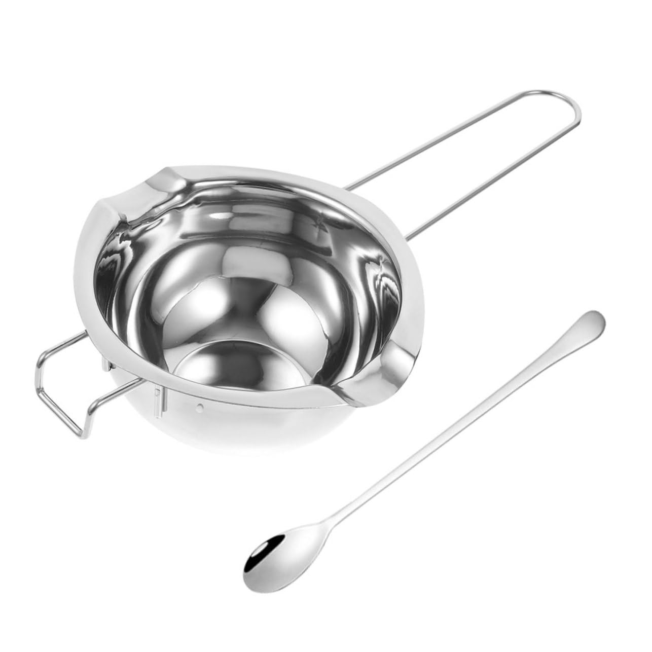 BEBEMOKO 1set Stainless Steel Melting Pot for Chocolate Butter Cheese Double Boiler Spatula Capacity for Baking Cooking