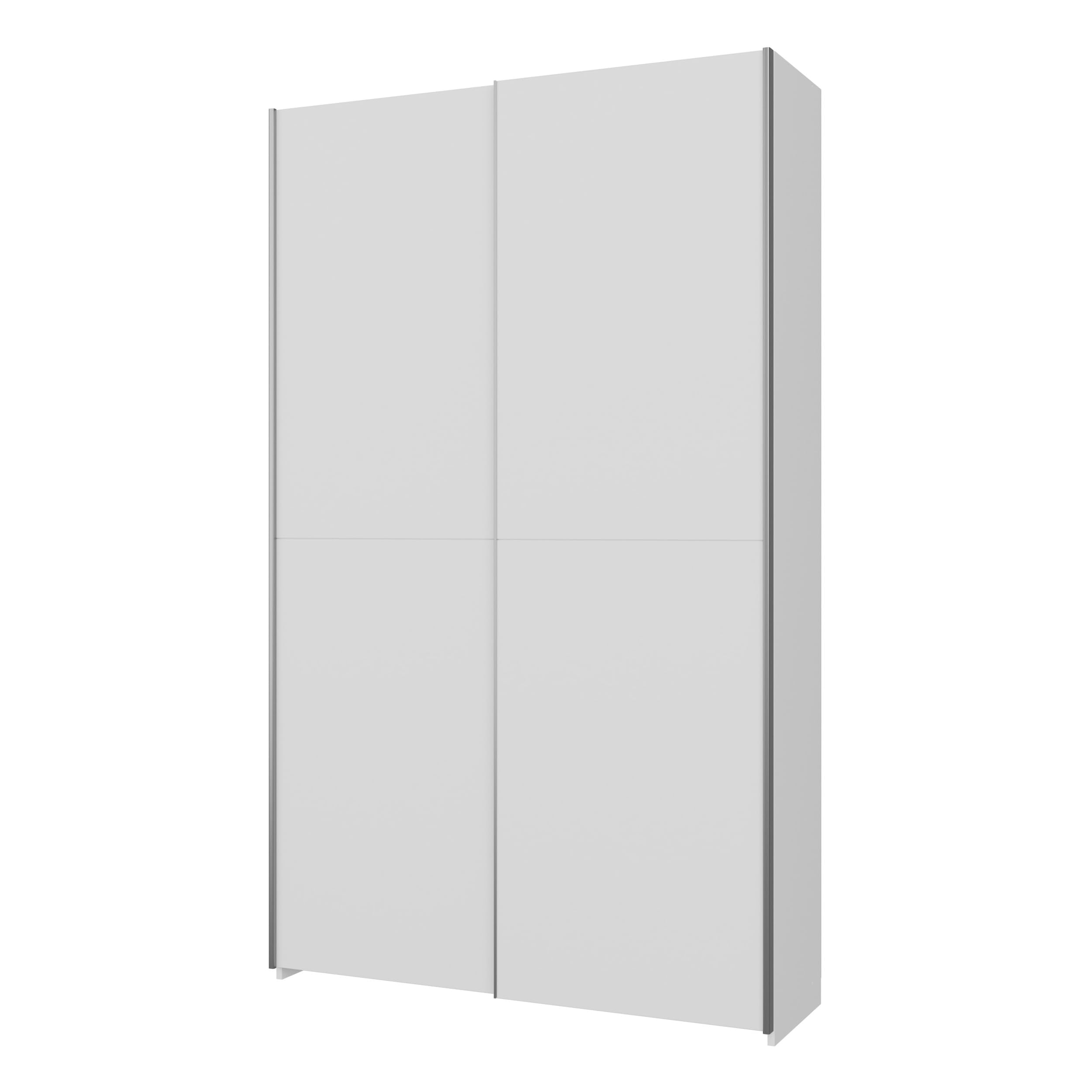 Forte Home Nook Armadio 120 moderno con 2 ante, camera da letto, legno bianco, larghezza 120,1 cm x altezza 210 cm x profondità 39,1 cm