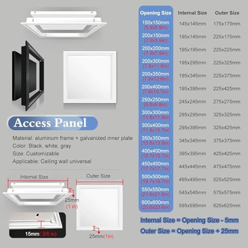 Trampilla pladur de aluminio con panel blanco para techos y paredes 5
