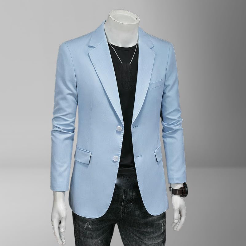 Blazer homme coupe ajustée style coréen chic veste décontractée couleur unie - 3