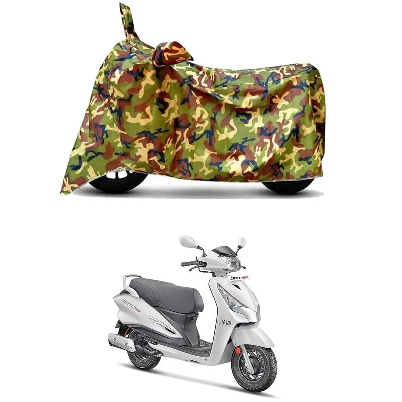 Image of Waterproof 100% PVC Coated Bike Scooty Two Wheeler Body Cover Compatible for Hero Destini 125 LX /UV-Rays /Heat Protection /Birds Dropping /Scratchproof /Dust Proof [6X6 Jungle Print]