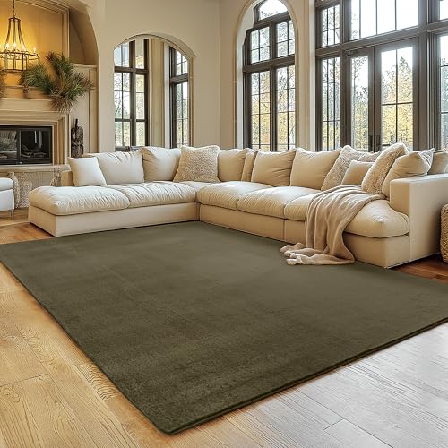 SIMPEX Alfombra Verde 200x280 cm Alfombra Lavable de Pelo Corto, Antideslizante y...