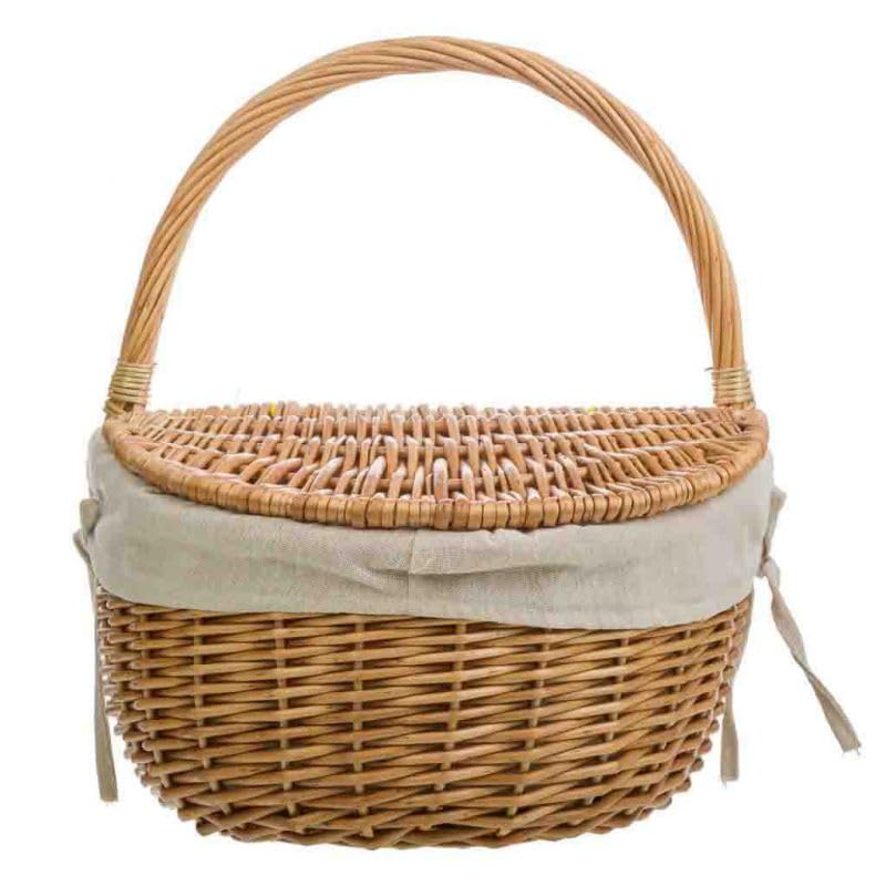 Wicker Basket Buff Lined, Multicoloured - Image 4