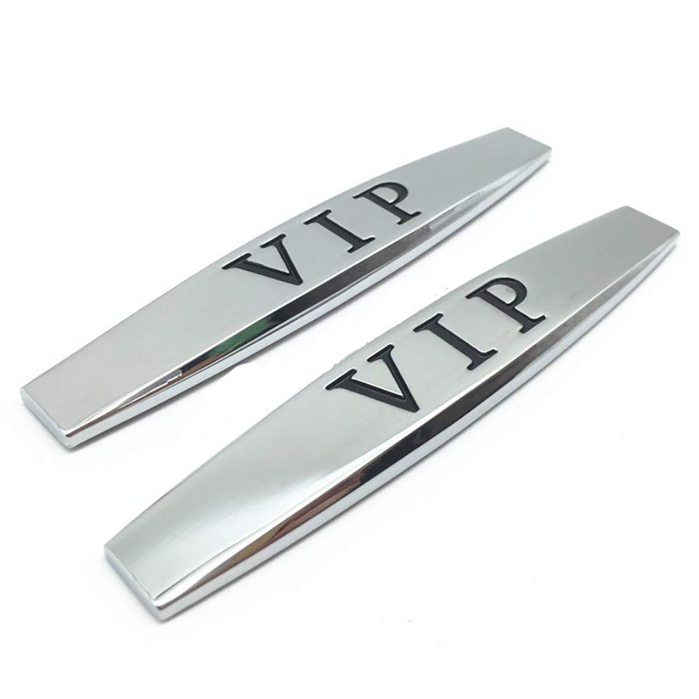 2 pcs 3D Metal Logo Efficiency VIP Sports Fender Side Emblem Sticker Rear Bumper Sticker Decal Car Styling