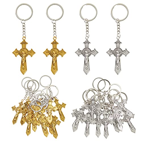 Juvale Metal Cross Keychain Set - Baptism & Christening Key