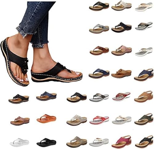 Juranmo Orthopedic Sandals For Women Arch Support Flip Flops Platforms Wedge Sandals Breathable Anti Slip Sandals #TOP5