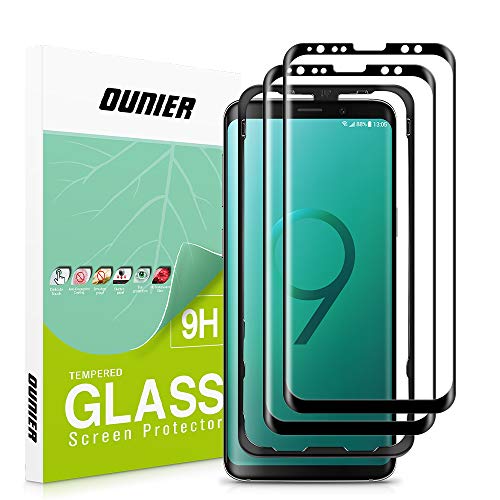 OUNIER Galaxy S9 Tempered Glass Screen Protector [2-Pack] [Easy Installation] [Case-Friendly], Samsung S9 Screen Protector with Installation Tray for Galaxy S9 Film