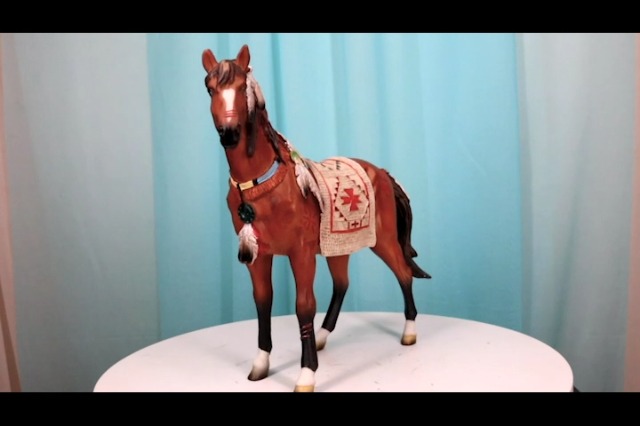 Estatua decorativa de caballo navajo tribal 9.5 pulg miniatura 7