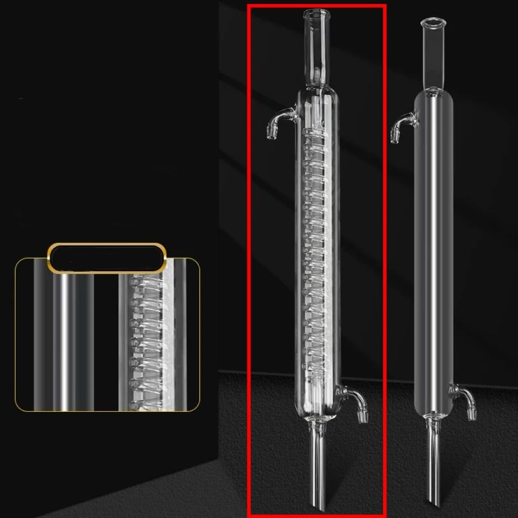1 szt. Laboratoryjna rurka skraplacza serpentynowego do destylacji – standardowy port, długości 290/380/450 mm, kolba do użytku laboratoryjnego(Length 450mm)