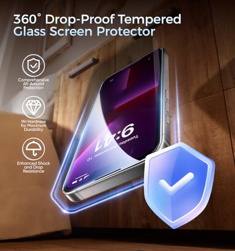 Image of MAGIC JOHN 3rd Gen Upgraded for iPhone 13 /13Pro /14 Screen Protector 6.1 Inch,HD Clear,Shatterproof Tempered Film,Bubble Free,Easy Installation,2 Pack