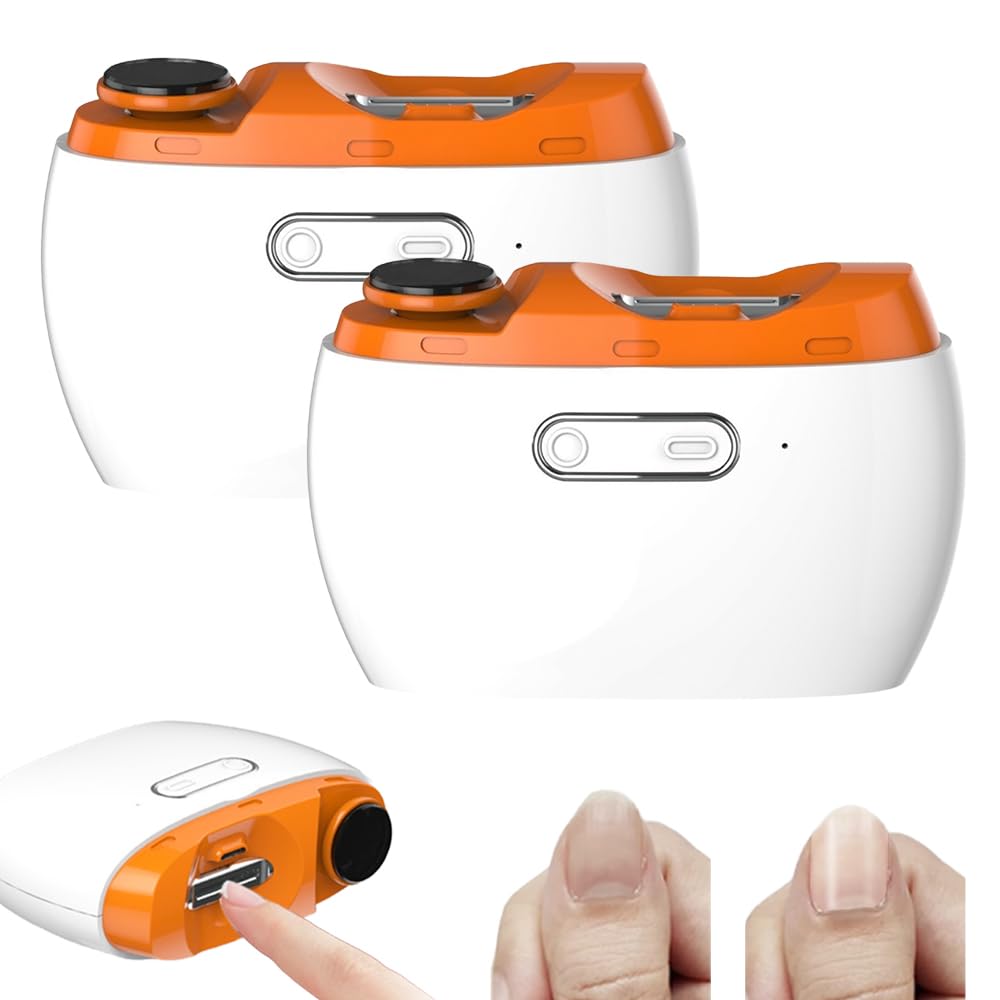 Electric Automatic Nail Clipper Trimmer 2025 New 2 in 1 Rechargeable Fingernail File Grinder Cutte for Trimming Polishing