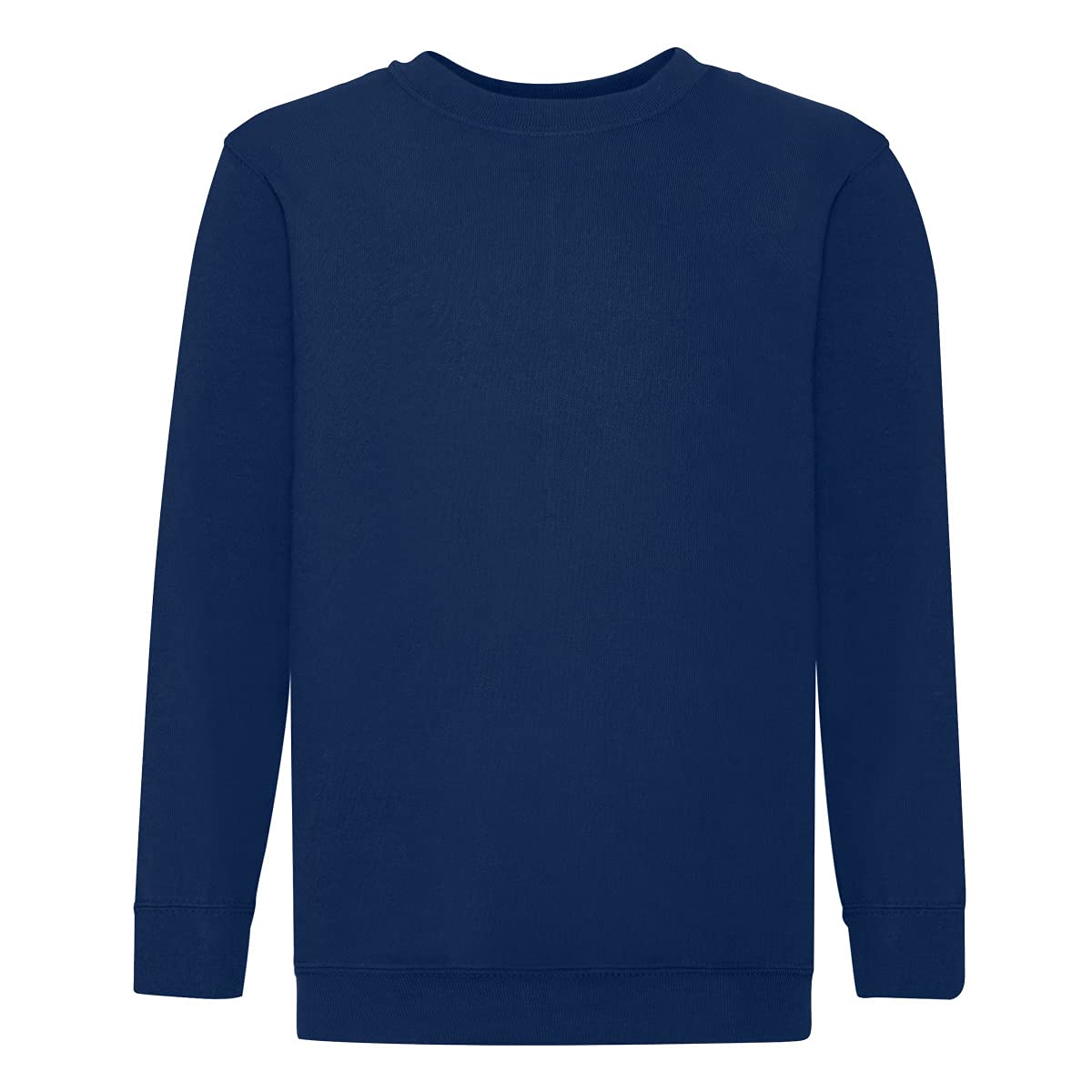 Fruit of the Loom Unisex Kids Set-In Classic Set-In Long Sleeve Sweater, Blue (Marineblau), 7/8 years