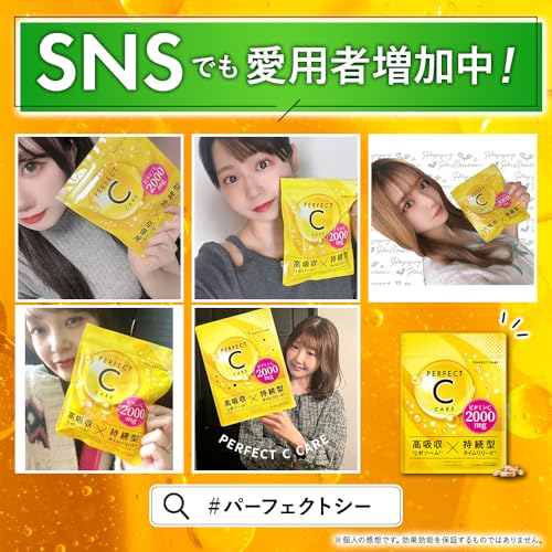 W CARE リポソーム ビタミンc サプリメント 持続型 高濃度 高吸収 2000㎎配合 タイムリリース PERFECT C CARE 120粒 の商品画像 8