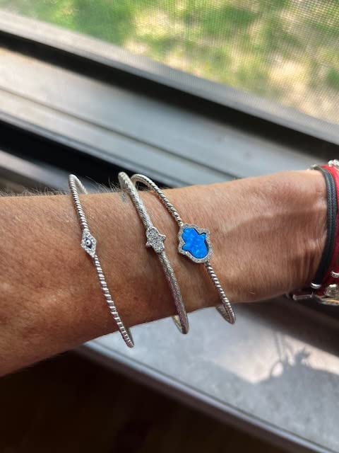 Miniatura 3 de Hamsa Hand Bracelet Sterling Silver for Women and Girls Worn for Protection and Abundant Blessings  Beautiful Design for Everyday Wear