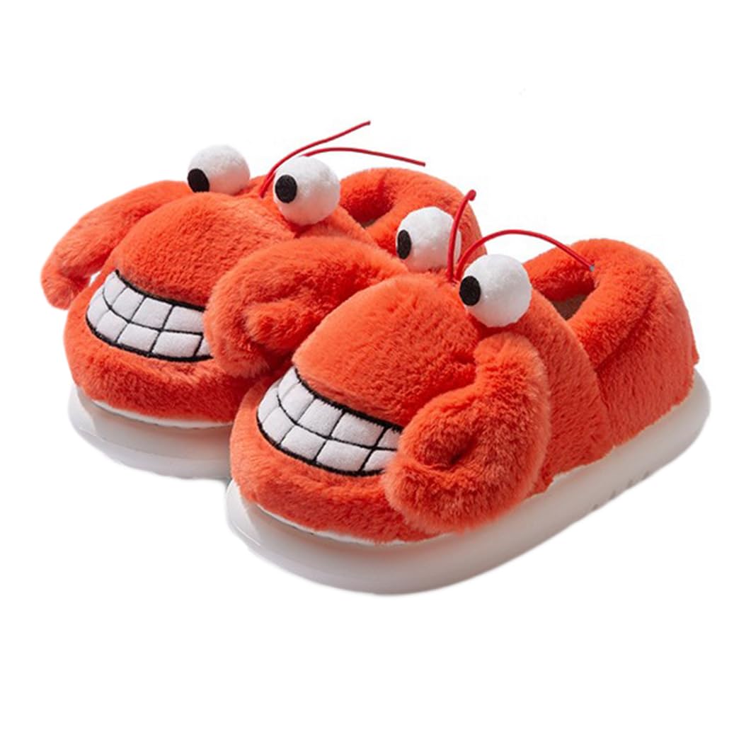 Cute Animal Soft Plush Slippers for Women Men, Interesting Comfortable Fuzzy House Shoes with Thick Sole Winter Season Keep Warm