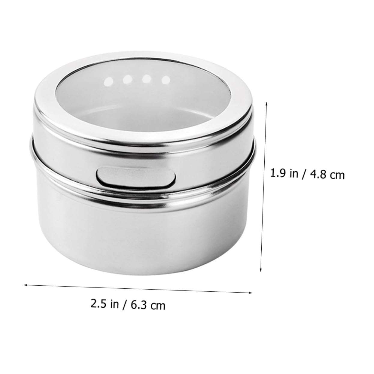 8 Magnetdosen aus Edelstahl mit Doppeltem Siebdesign und Aufklebern Magnetische Gewürzbehälter für Küche zur Hängenden Aufbewahrung