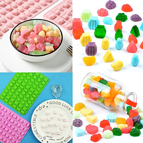 LEBERY Fruit Candy Mold, 66 Cavities Silicone Fruit Gummy Mold, Mini Chocolate Mold Gummy Pan Pineapple Grape Apple Banana Cherry Shape, Fruit Snack Mold Gelatin Tray for Fudge Jelly Praline Caramel - Thumbnail 5