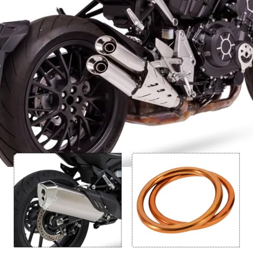 LT Easiyl 10 Stück 43 Mm Motorrad-Auspuffdichtungen Kompatibel mit Honda CB 650 F 650 FA Motorrad-Auspuff-Schalldämpfer-Dichtung Auspuffrohr O-Ring Unterlegscheibe Dichtungsring