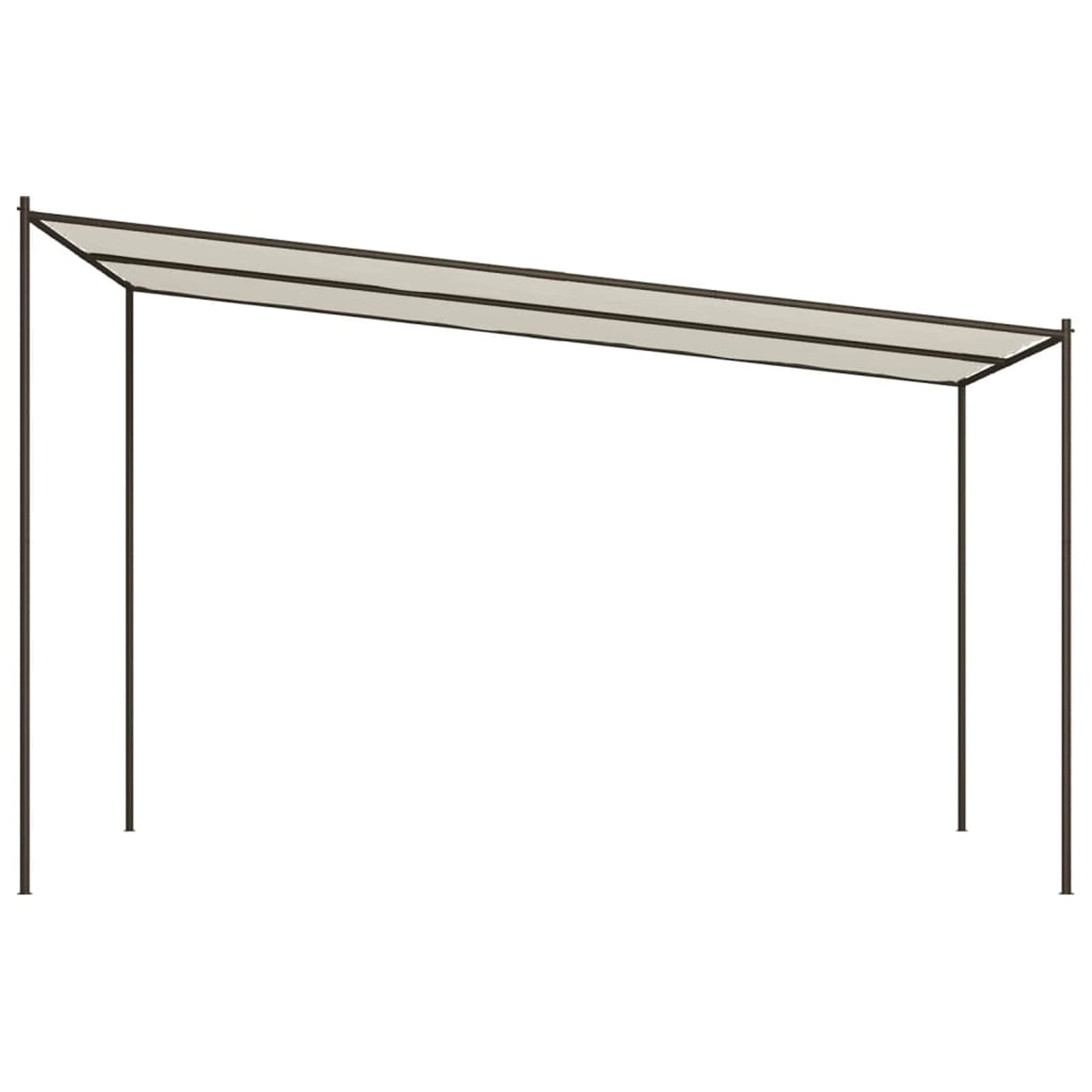 Festnight Pérgola de Jardín con Techo, Pérgola de Acero 4x4 m 180 g/m² Cenador de Jardín con Toldo para Patio Terraza Acero y Poliéster Resistente al Agua y a UV Blanco