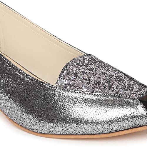 Image of Marc Loire Women's Peep Toe Shimmer & Glitter Block Heel Fashion Sandals