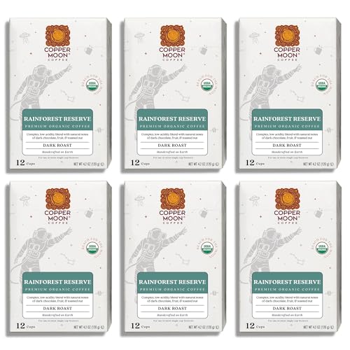 Image of Copper Moon Single Serve Coffee Pods for Keurig K-Cup Brewers, Dark Roast, Rainforest Reserve Blend, 72 Count