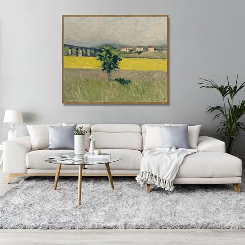 Tableau impressionniste Pont des Prairies 30x36cm cadre teck - 3
