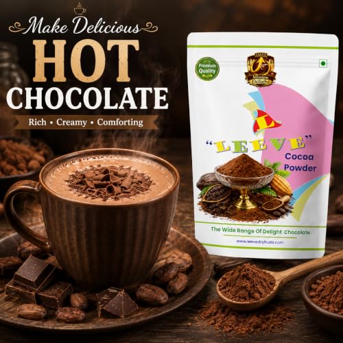Image of Leeve Cocoa Powder 200g | Unsweetened Cocoa for Baking, Cakes, Brownies, Cookies, Hot Chocolate, Milkshakes, Desserts & Chocolate Recipes